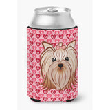 Caroline'S Treasures Yorkie Yorkshire Terrier Hearts Can Or Bottle Hugger, Multicolor