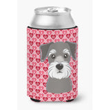 Caroline'S Treasures Schnauzer Hearts Can Or Bottle Hugger, Multicolor