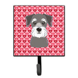 Caroline'S Treasures Schnauzer Hearts Wall Hook, Small, Multicolor