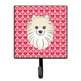 Caroline'S Treasures Pomeranian Hearts Wall Hook, Small, Multicolor