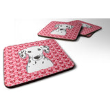 Caroline'S Treasures Dalmatian Hearts Foam Coaster Set Of 4, 3.5, Multicolor