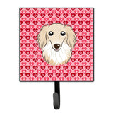 Caroline'S Treasures Longhair Creme Dachshund Hearts Wall Hook, Small, Multicolor