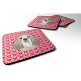 Caroline'S Treasures Cocker Spaniel Hearts Foam Coaster Set Of 4, 3.5, Multicolor
