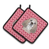 Caroline'S Treasures Cocker Spaniel Hearts Pair Of Pot Holders, 7.5Hx7.5W, Multicolor