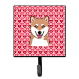 Caroline'S Treasures Shiba Inu Hearts Wall Hook, Small, Multicolor