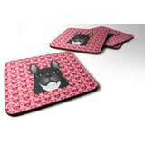 Caroline'S Treasures Bb5297Fc French Bulldog Hearts Foam Coaster (Set Of 4), 3.5, Multicolor