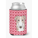 Caroline'S Treasures Borzoi Hearts Can Or Bottle Hugger, Multicolor