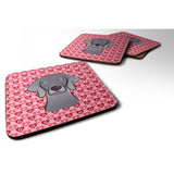 Caroline'S Treasures Weimaraner Hearts Foam Coaster Set Of 4, 3.5, Multicolor