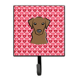 Caroline'S Treasures Chocolate Labrador Hearts Wall Hook, Small, Multicolor