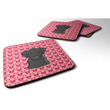 Caroline'S Treasures Black Labrador Hearts Foam Coaster Set Of 4, 3.5, Multicolor