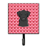 Caroline'S Treasures Black Labrador Hearts Wall Hook, Small, Multicolor
