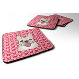 Caroline'S Treasures Bb5308Fc French Bulldog Hearts Foam Coaster (Set Of 4), 3.5, Multicolor