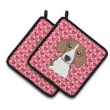 Caroline'S Treasures Beagle Hearts Pair Of Pot Holders, 7.5Hx7.5W, Multicolor