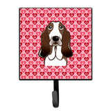 Caroline'S Treasures Basset Hound Hearts Wall Hook, Small, Multicolor