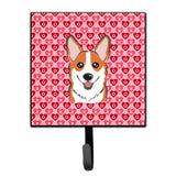 Caroline'S Treasures Red Corgi Hearts Wall Hook, Small, Multicolor
