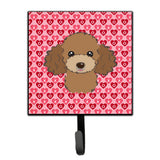 Caroline'S Treasures Chocolate Brown Poodle Hearts Wall Hook, Small, Multicolor