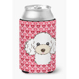 Caroline'S Treasures White Poodle Hearts Can Or Bottle Hugger, Multicolor
