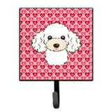 Caroline'S Treasures White Poodle Hearts Wall Hook, Small, Multicolor