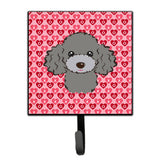 Caroline'S Treasures Silver Gray Poodle Hearts Wall Hook, Small, Multicolor