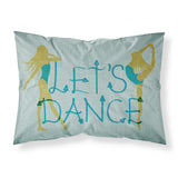 Caroline'S Treasures Let'S Dance Linen Teal Printed, Polyester, 250 Thread Count, Envelope Closure Pillowcase, Standard, Multi