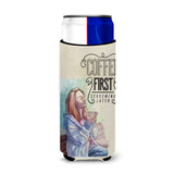 Caroline'S Treasures Coffee First Sign Michelob Ultra Hugger For Slim Cans, Multicolor