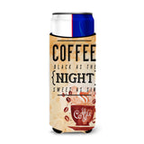 Caroline'S Treasures Black Coffee Sign Michelob Ultra Hugger For Slim Cans, Multicolor