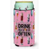 Caroline'S Treasures Cocktails Drink Often Sign Tall Boy Beverage Insulator Hugger, Multicolor