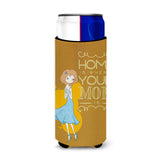 Caroline'S Treasures Home Is Where Mom Is Michelob Ultra Hugger For Slim Cans, Multicolor
