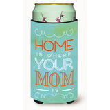Caroline'S Treasures Home Is Where Mom Is Blue Tall Boy Beverage Insulator Hugger, Multicolor