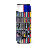 Caroline'S Treasures Happy Father'S Day Neckties Bright Michelob Ultra Hugger For Slim Cans, Multicolor