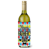 Caroline'S Treasures Bb5439Literk Happy Father'S Day Argyle Wine Bottle Beverage Insulator Hugger, 750Ml, Multicolor