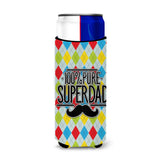 Caroline'S Treasures 100% Pure Dad Argyle Michelob Ultra Hugger For Slim Cans, Multicolor