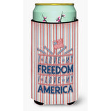 Caroline'S Treasures Freedom I Love America Tall Boy Beverage Insulator Hugger, Multicolor