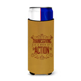 Caroline'S Treasures Thanksgiving Is Action Michelob Ultra Hugger For Slim Cans, Multicolor