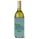 Caroline'S Treasures Bb5462Literk Journeys Are Measured In Friends Wine Bottle Beverage Insulator Hugger, 750Ml, Multicolor