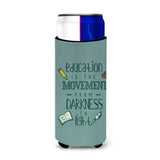Caroline'S Treasures Education Is Movement Teacher Michelob Ultra Hugger For Slim Cans, Multicolor