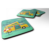 Caroline'S Treasures Greatest Adventure Camper Van Foam Coaster Set Of 4, 3.5, Multicolor