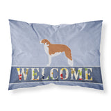 Caroline'S Treasures Borzoi Russian Greyhound Welcome Printed, Polyester Envelope Closure Pillowcase, Standard, Multic