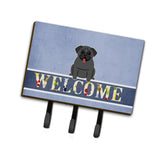 Caroline'S Treasures Pug Black Welcome Wall Hook, Triple, Multicolor