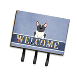 Caroline'S Treasures French Bulldog Black White Welcome Wall Hook, Triple, Multicolor