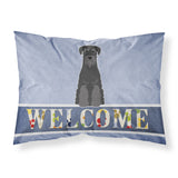 Caroline'S Treasures Standard Schnauzer Black Welcome Printed, Polyester, 250 Thread Count, Envelope Closure Pillowcase, Stand