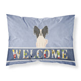 Caroline'S Treasures Papillon Black White Welcome Pillowcase, Standard, Multicolor