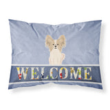 Caroline'S Treasures Papillon Sable White Welcome Printed, Polyester, 250 Thread Count, Envelope Closure Pillowcase, Standard,