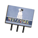 Caroline'S Treasures White Boxer Cooper Welcome Wall Hook, Triple, Multicolor
