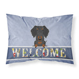 Caroline'S Treasures Wire Haired Dachshund Black Tan Pillowcase, Standard, Welcome