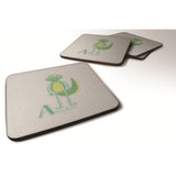 Caroline'S Treasures Alphabet A For Alligator Foam Coaster Set Of 4, 3.5, Multicolor