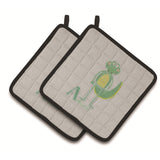 Caroline'S Treasures Alphabet A For Alligator Pair Of Pot Holders, 7.5Hx7.5W, Multicolor