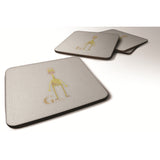Caroline'S Treasures Alphabet G For Giraffe Foam Coaster Set Of 4, 3.5, Multicolor