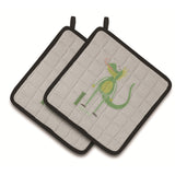 Caroline'S Treasures Alphabet I For Iguana Pair Of Pot Holders, 7.5Hx7.5W, Multicolor