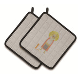 Caroline'S Treasures Alphabet L For Lion Pair Of Pot Holders, 7.5Hx7.5W, Multicolor
